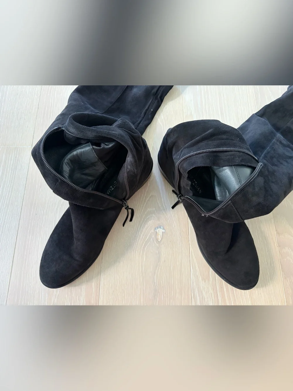 Stuart Weitzman ALL GOOD *Full Black Suede* Over the Knee Boots - EUC Size 10